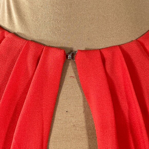 Express Mini Dress Halter Red Orange Keyhole Back Size 6 Party - Picture 6 of 8